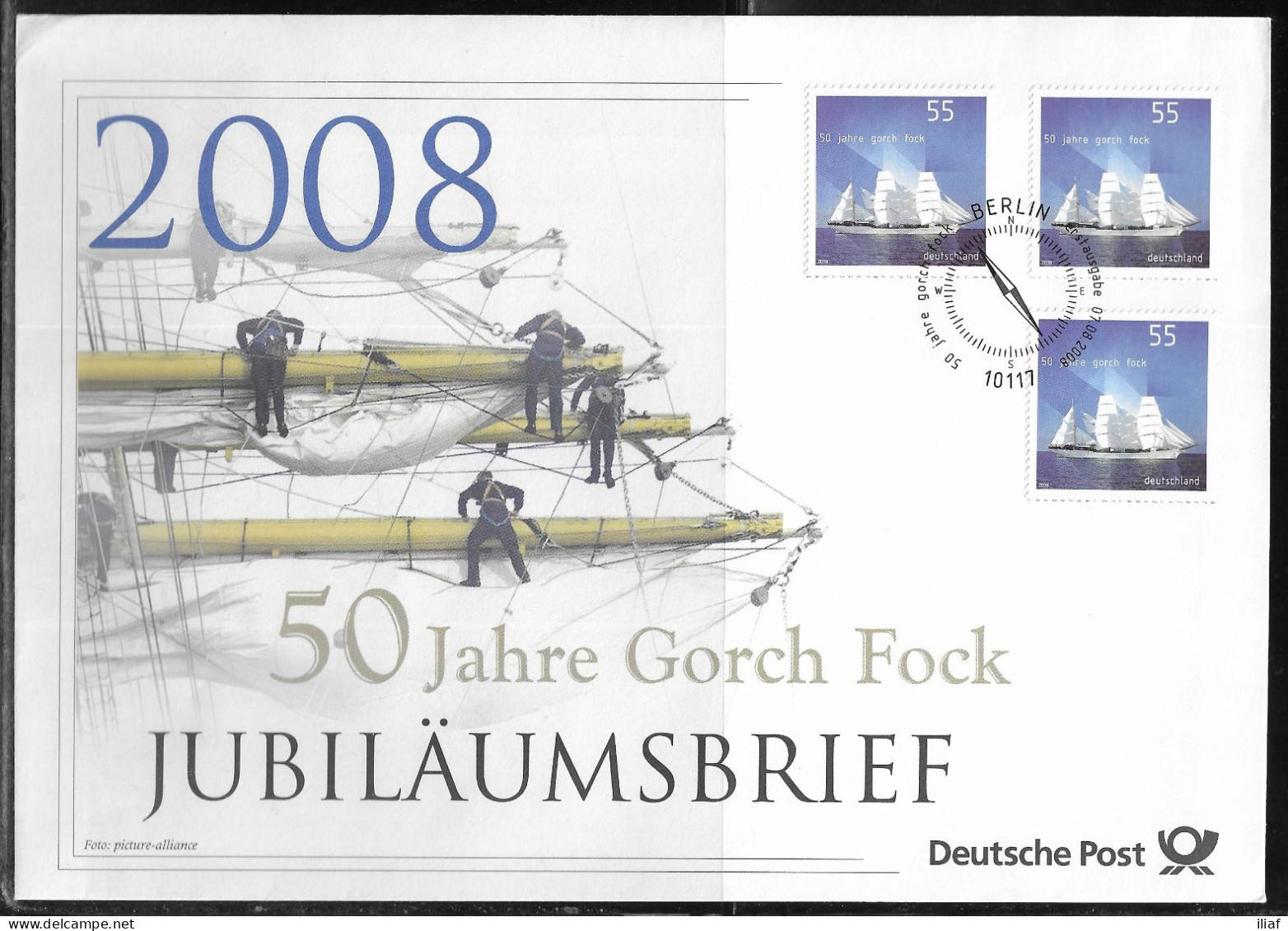 Germany. FDC Mi. 2686. 50 Years Of Sailing Training School Ship "Gorch Fock".  FDC Cancellation On Big Envelope - 2001-2010