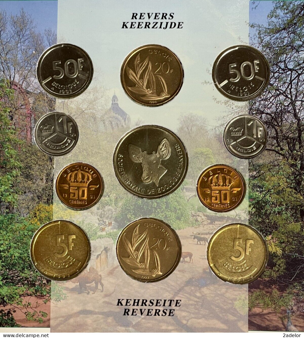 Coffret Du Royaume De Belgique, Fleurs De Coins 1993, Zoo Antwerpen 1843 - 1993 - Collections