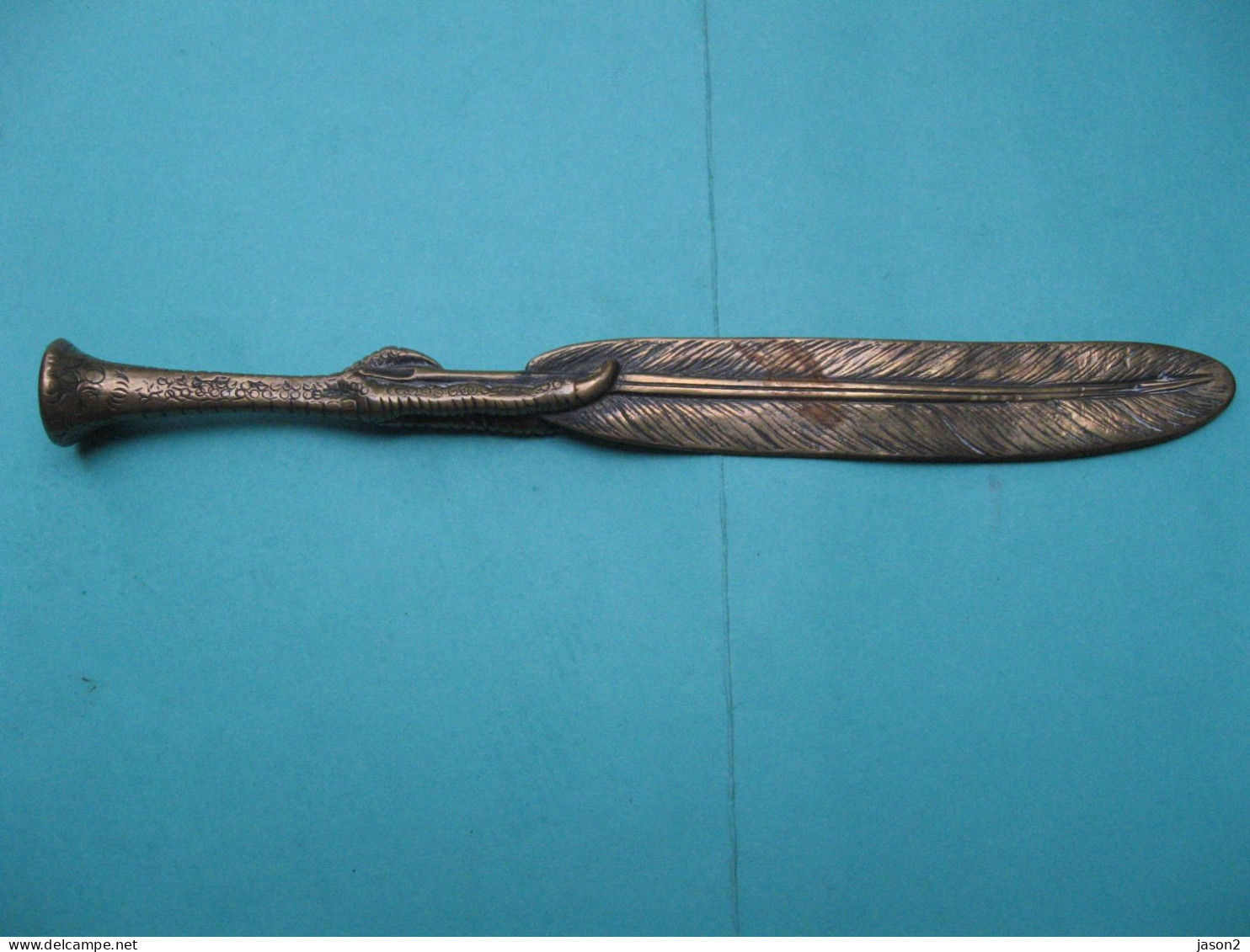 Coupe-papier Formant Cachet En Bronze à Décor De Serre D'aigle - Letter-opener