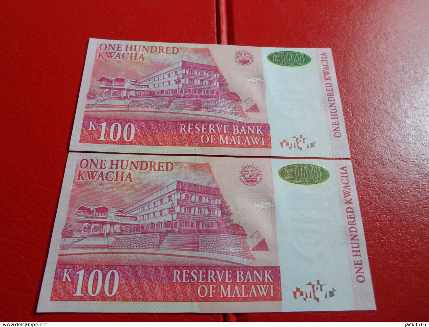 Malawi: 2 Billets De 100 Kwacha 2003 No Qui Se Suivent Neuf - Malawi