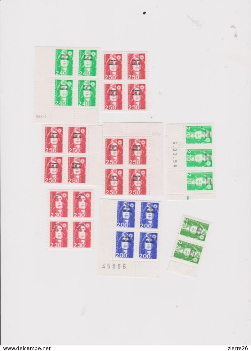 St Pierre Miquelon  Important Lot Marianne Pour Courrier Voir Commentaire Dont55 Timbres Validité Permanente Port Offert - Unused Stamps