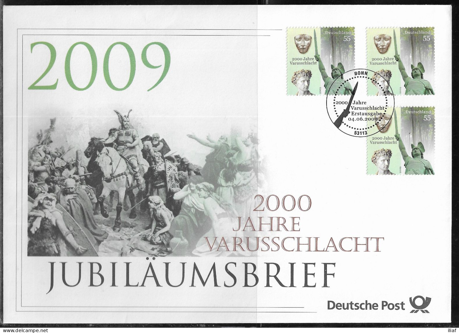 Germany. FDC Mi. 2738.   Bimillenary (2000 Years) Of Varus (Teutoburg Forest) Battle.  FDC Cancellation On Big Envelope - 2001-2010