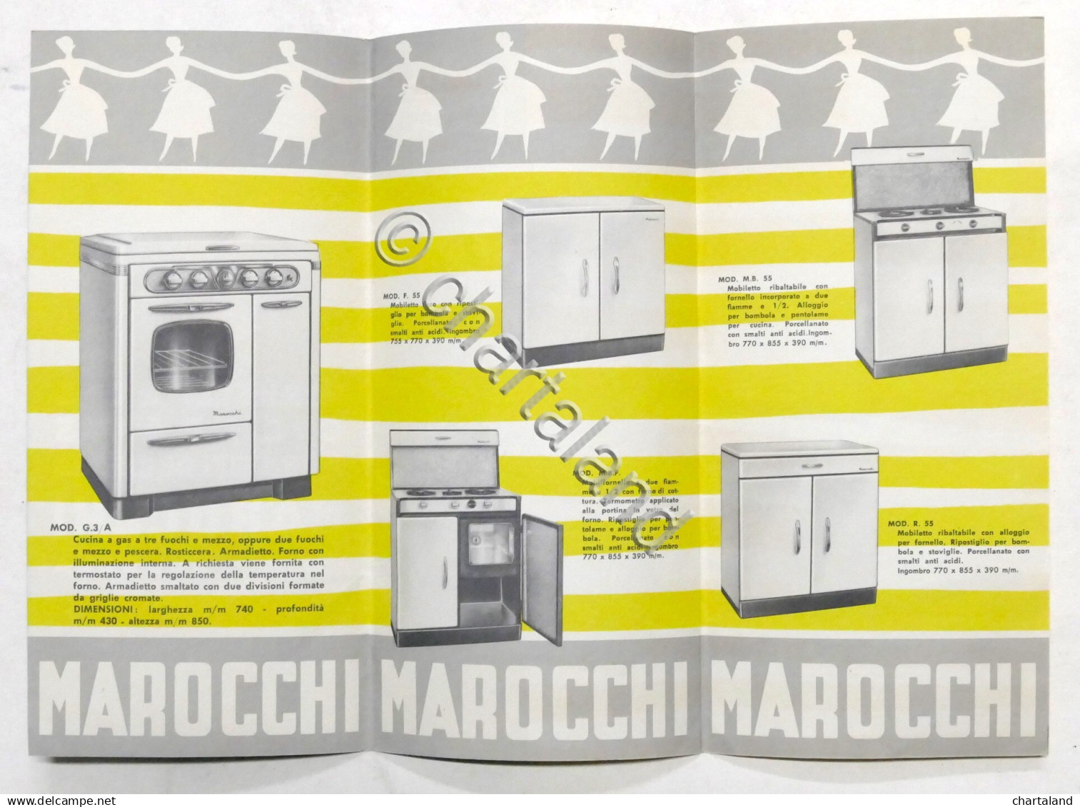 Brochure Fornelli E Cucine A Gas Mobiletti Cucina Marocchi - Suzzara - 1960 Ca. - Advertising