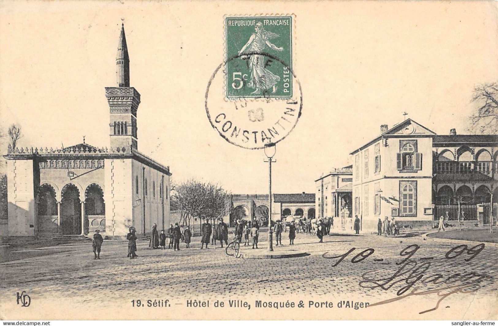 CPA ALGERIE / SETIF / HOTEL DE VILLE / MOSQUEE ET PORTE D'ALGER - Sétif