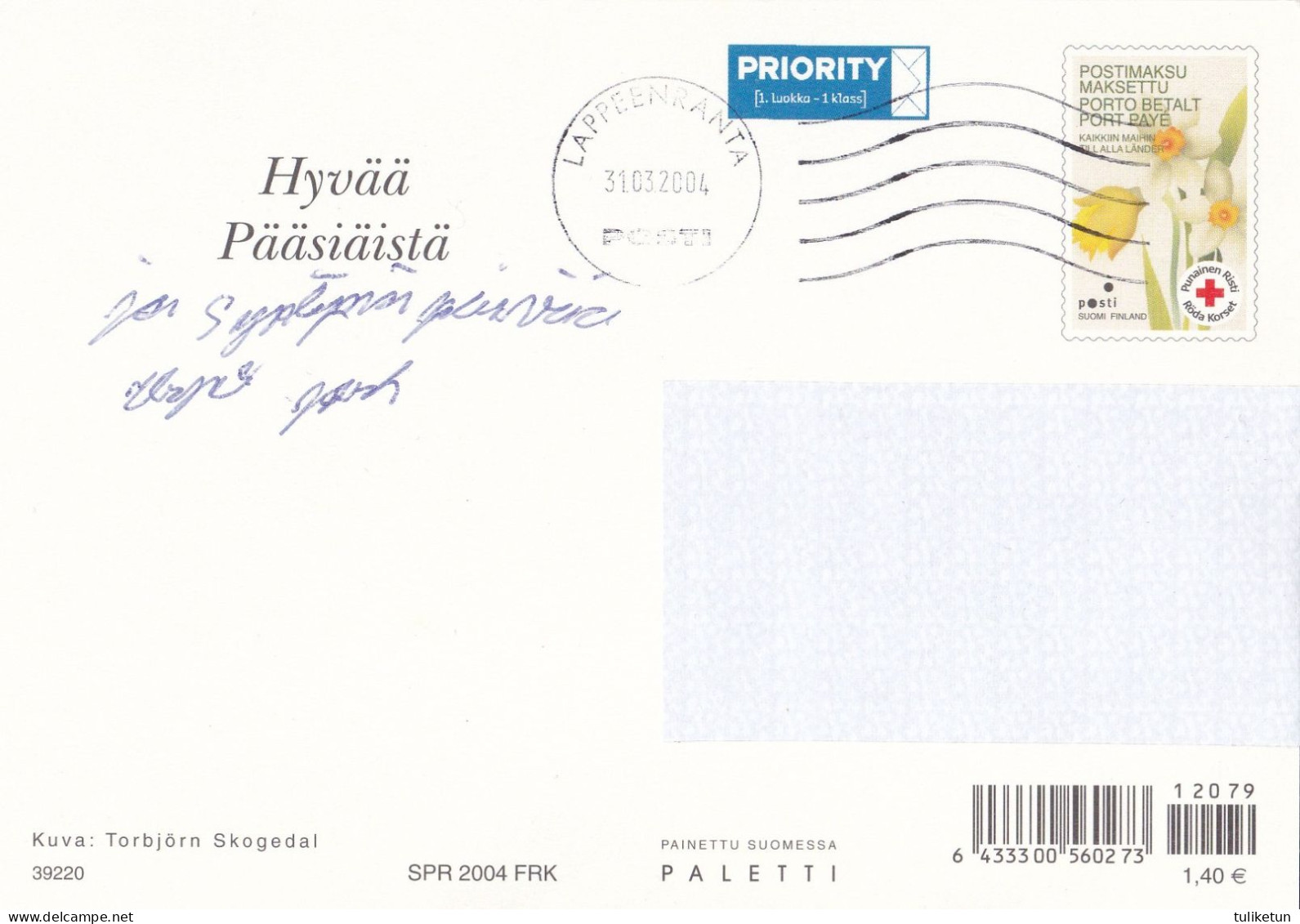Postal Stationery - Easter Flowers - Daffodils - Willows - Red Cross 2004 - Suomi Finland - Postage Paid - Enteros Postales