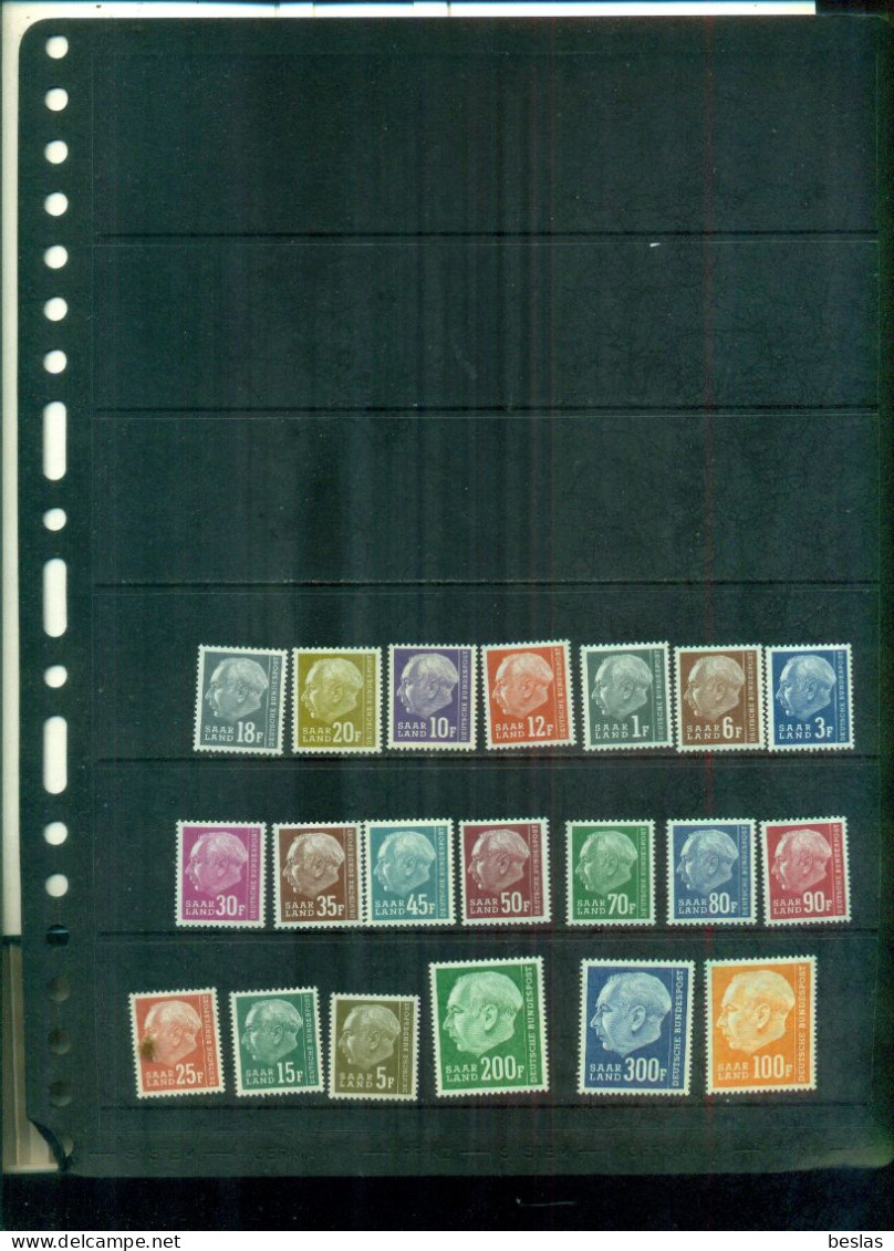 SARRE SERIE COURANTE PRESIDENT HEUSS 20 VAL AVEC F NEUFS A PARTIR DE 9,50 EUROS - Unused Stamps