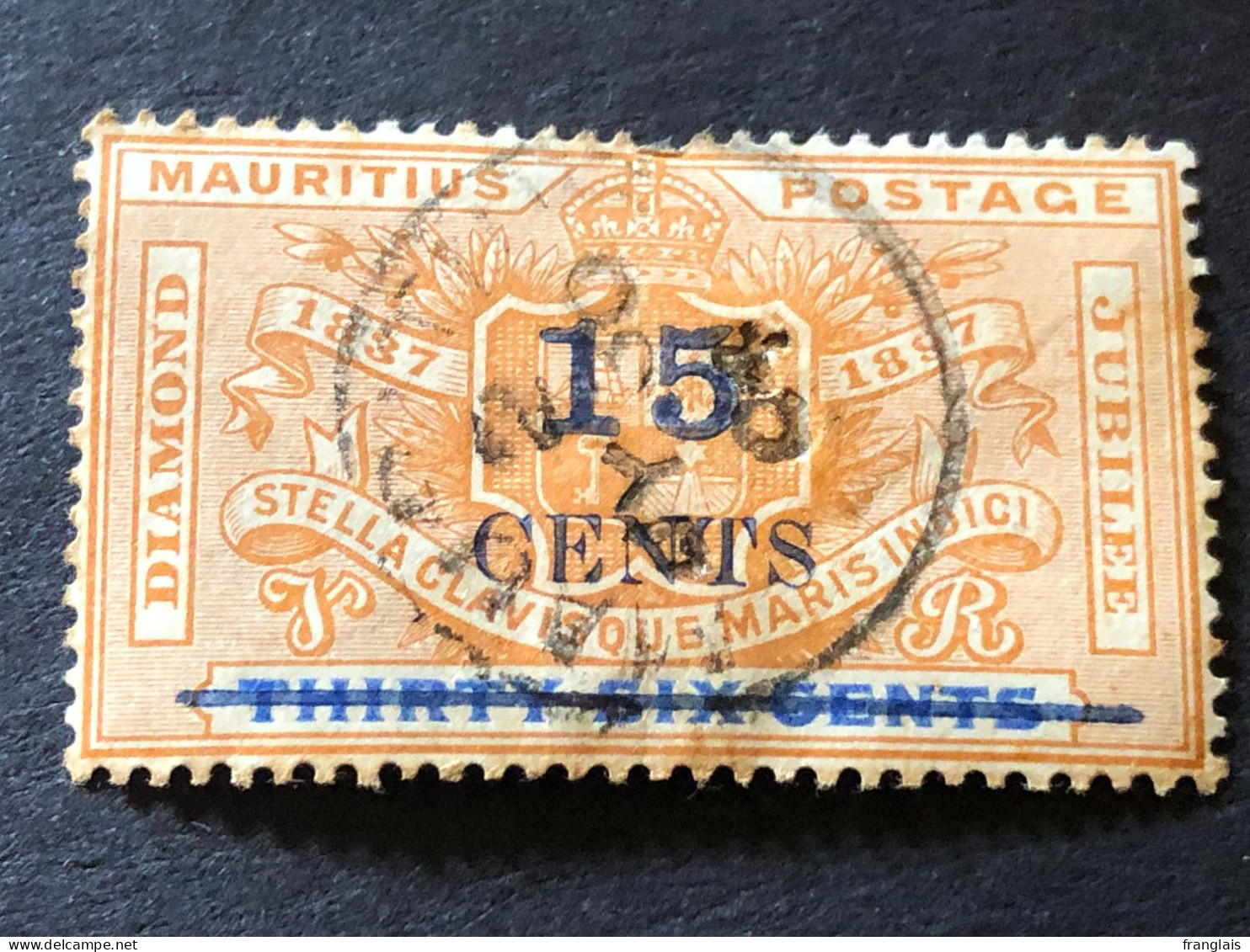 MAURITIUS SG 135  15c On 36c Ultramarine And Orange FU - Mauritius (...-1967)