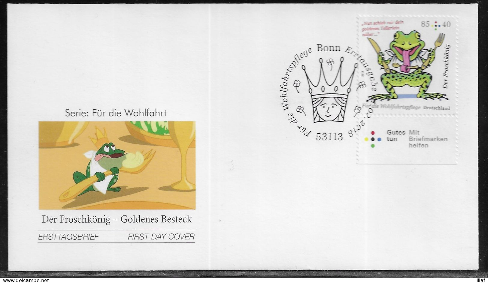 Germany. FDC Mi. 3358.  Welfare: Stories Of The Brothers Grimm 2018. The Frog King.  FDC Cancellation On Cachet Envelope - 2011-…