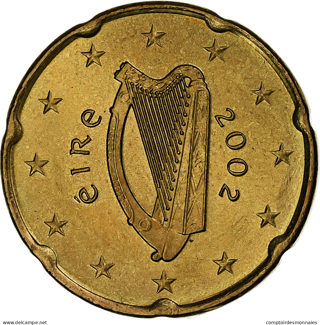 République D'Irlande, 20 Euro Cent, 2002, Sandyford, SUP, Laiton, KM:36 - Irlande