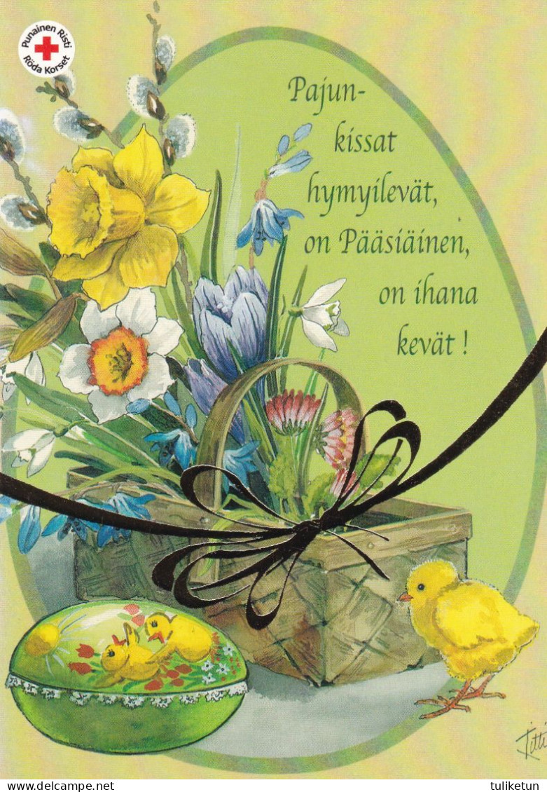 Postal Stationery - Easter Flowers In The Basket - Chick - Egg - Red Cross 2007 - Suomi Finland - Postage Paid - Enteros Postales