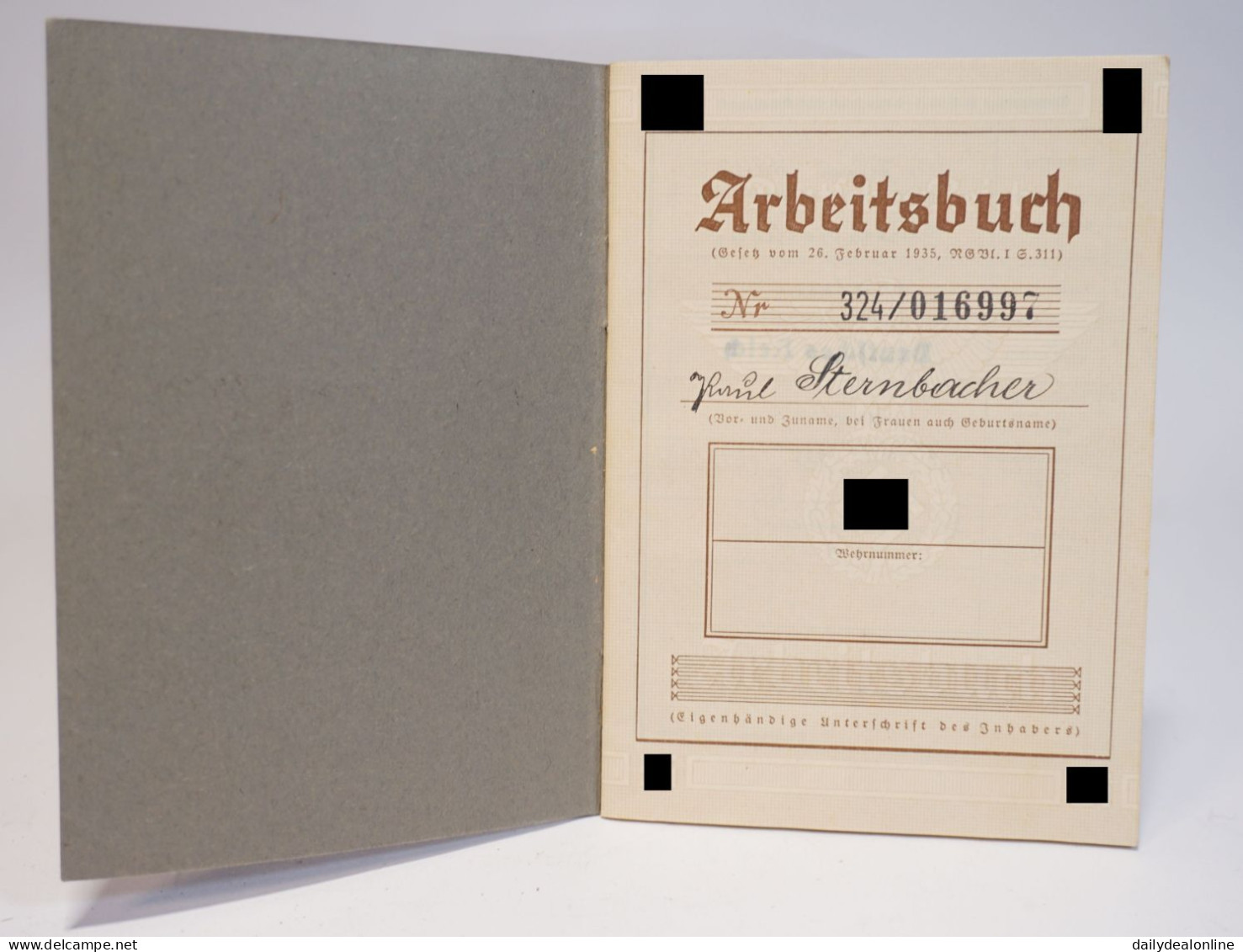 Arbeitsbuch Deutsches Reich 2. WK Drittes Reich Aalen Unterkochen 1940 Auf 38 Seiten - Documents