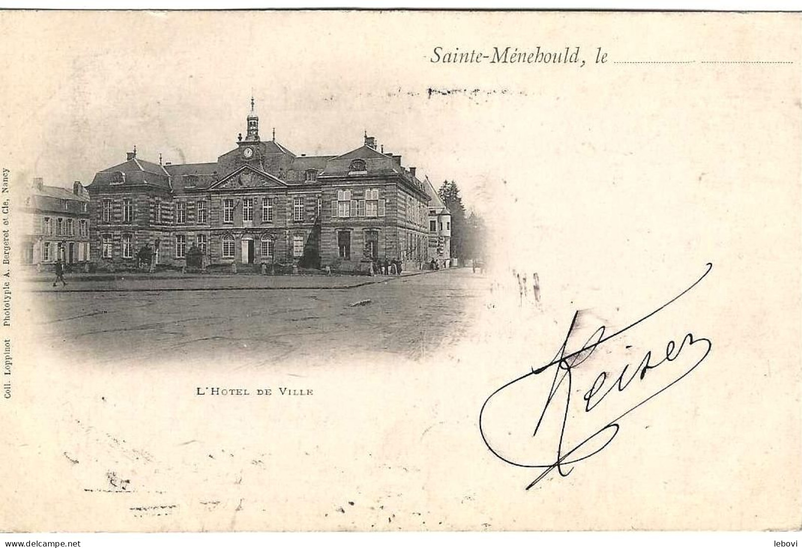 France – SAINT-MENEHOULD « L’hôtel De Ville » - Phototypie A. Bergeret, Nancy (1900) - Sainte-Menehould