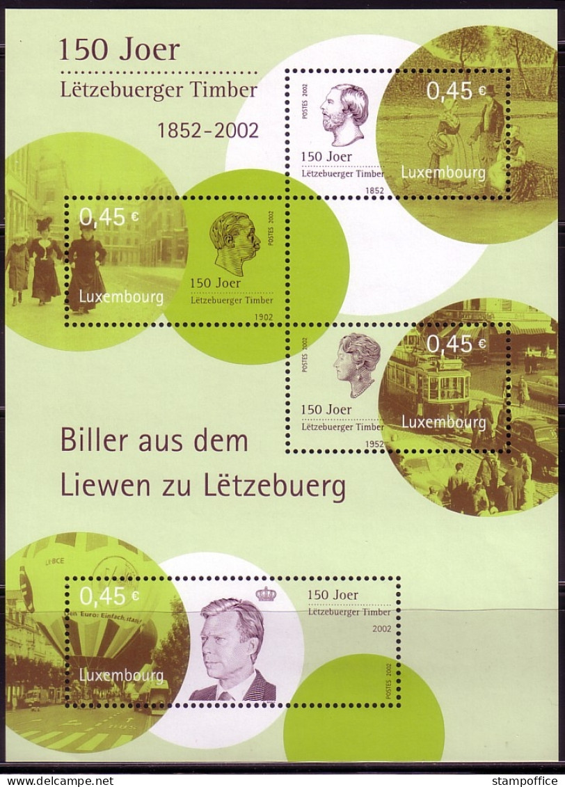 LUXEMBOURG BLOCK 19 POSTFRISCH(MINT) 150 JAHRE BRIEFMARKEN VON LUXEMBURG 2002 - Blocs & Feuillets