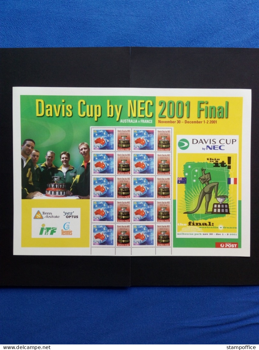 AUSTRALIEN MI-NR. 1920 POSTFRISCH(MINT) KLEINBOGEN TENNIS DAVIS CUP 2001 - Blocs - Feuillets