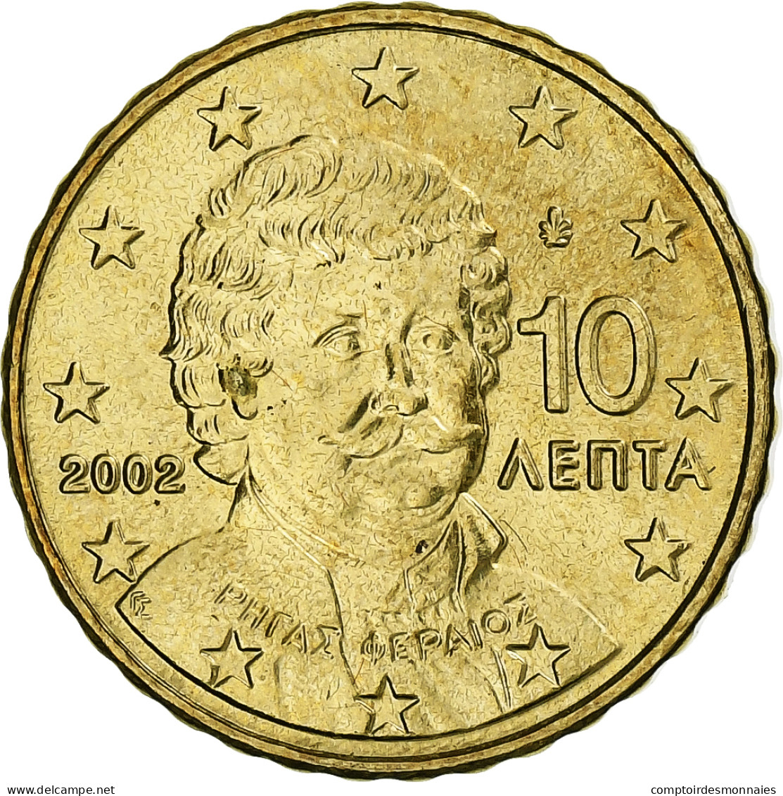 Grèce, 10 Euro Cent, 2002, Athènes, SUP, Laiton, KM:184 - Greece