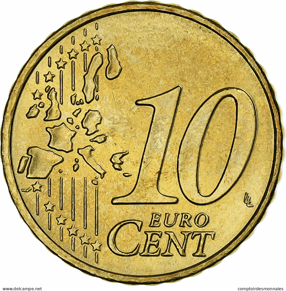 Grèce, 10 Euro Cent, 2002, Athènes, SUP, Laiton, KM:184 - Grèce