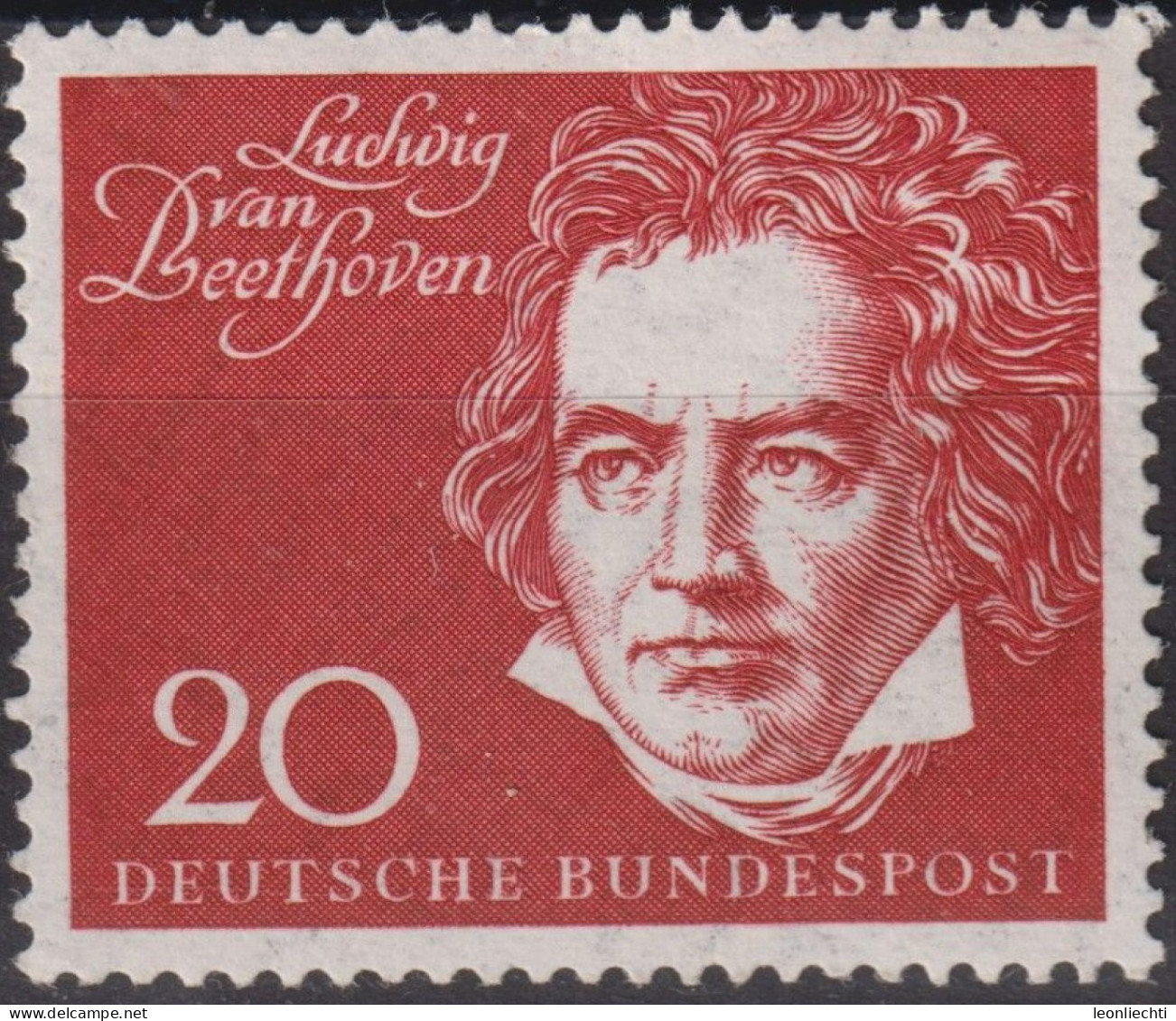 1959 BRD ** Mi:DE 317, Sn:DE 804c, Yt:DE 190, AFA:DE 1281, Un:DE 190, Beethoven, Einweihung Der Beethovenhalle Bonn - Unused Stamps