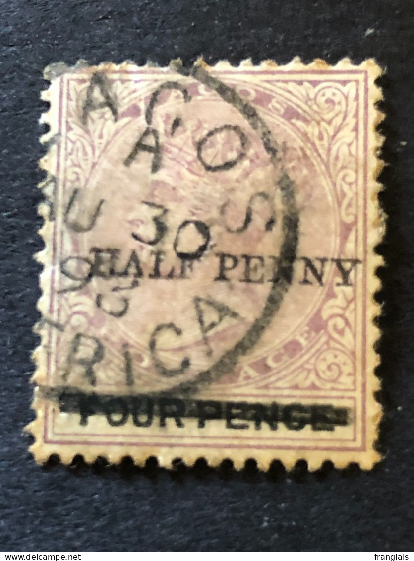 LAGOS  SG 42  1/2d On 4d Mauve FU 1893 Cancel - Nigeria (...-1960)