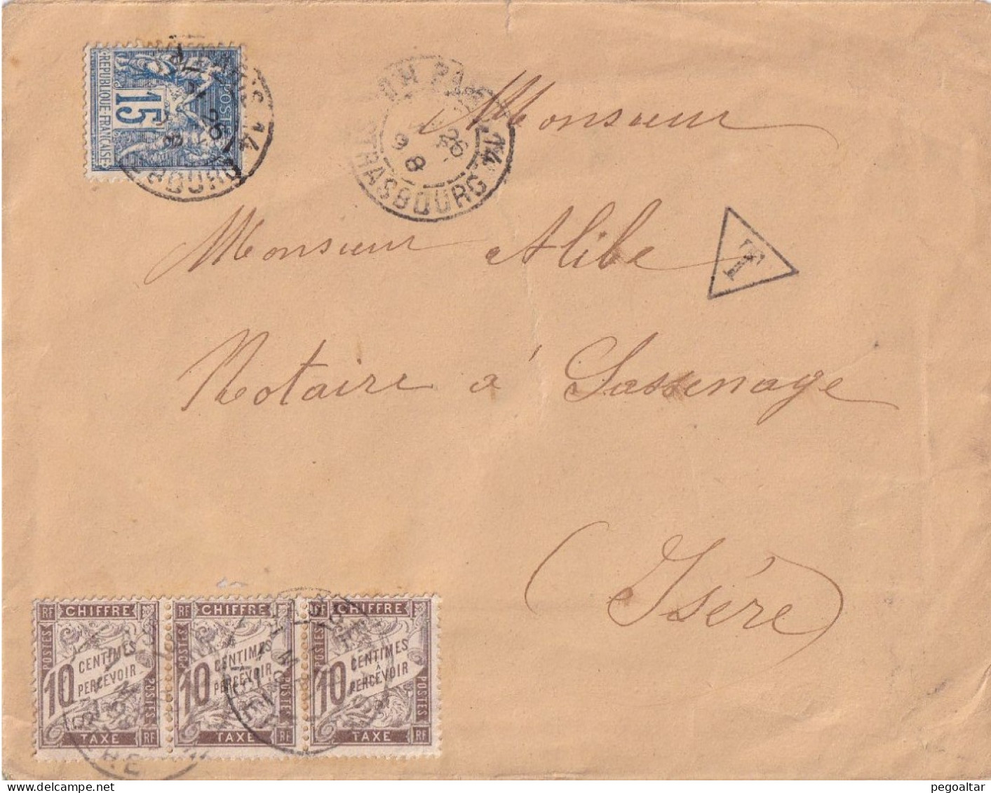 TAXE PEU COMMUNE 1898 - 1859-1959 Lettres & Documents