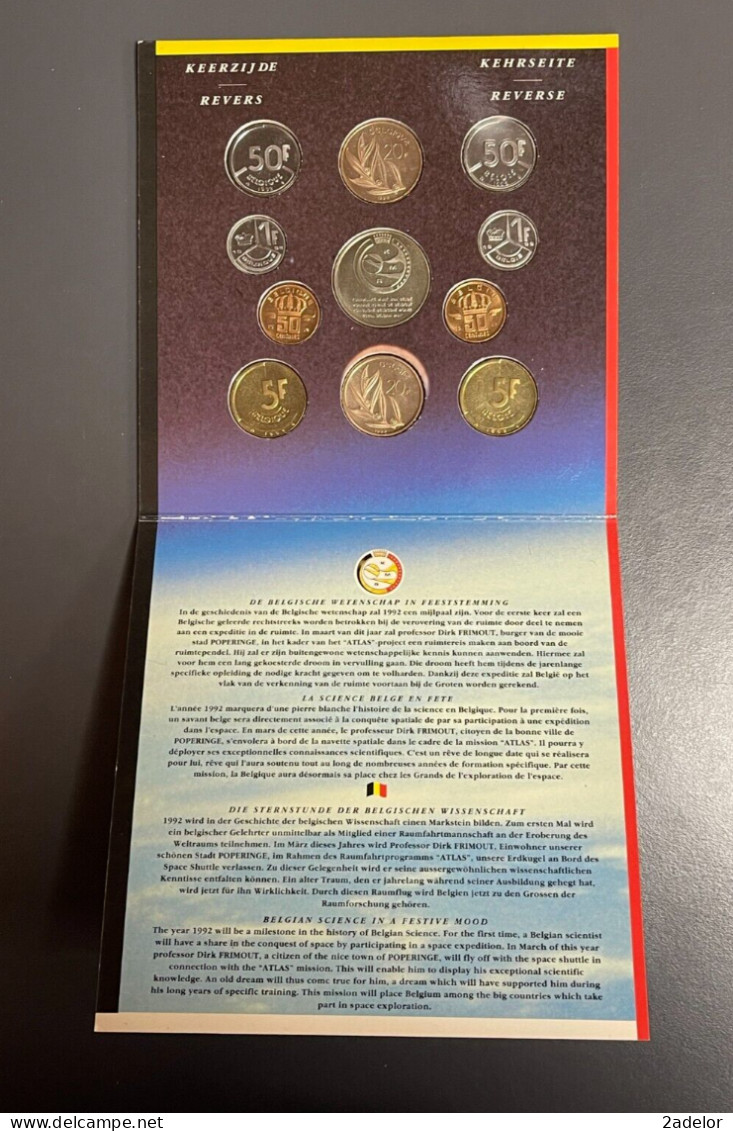 Coffret du royaume de Belgique, Fleurs de coins 1992, astronaute Dirk Frimout