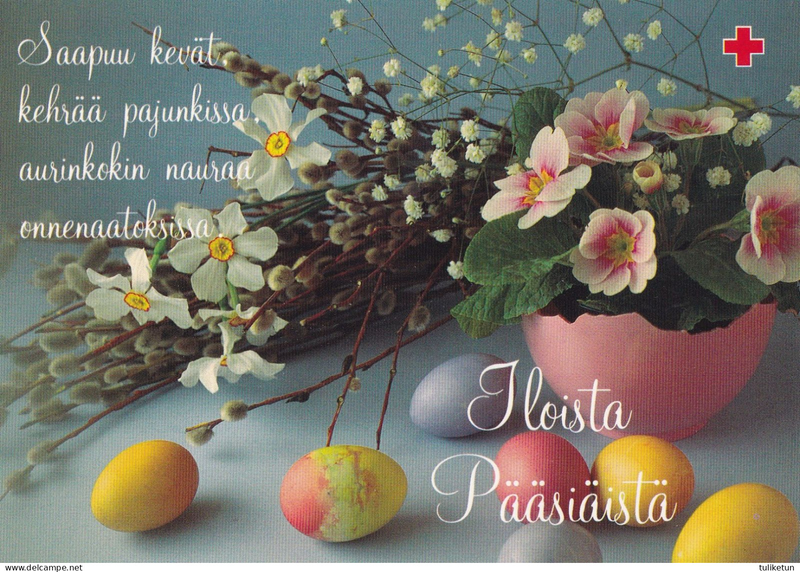 Postal Stationery - Easter Flowers - Daffodils - Willows - Eggs - Red Cross 2002 - Suomi Finland - Postage Paid - Enteros Postales