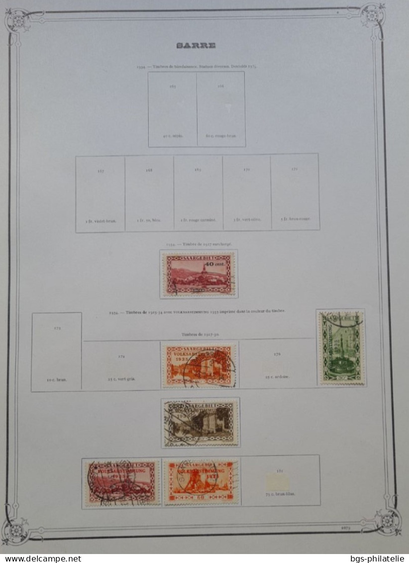 Sarre, collection de timbres neufs * et oblitérés.