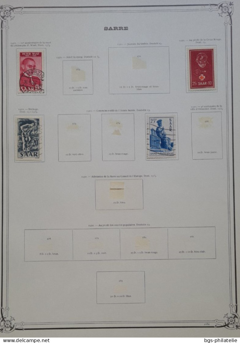 Sarre, collection de timbres neufs * et oblitérés.