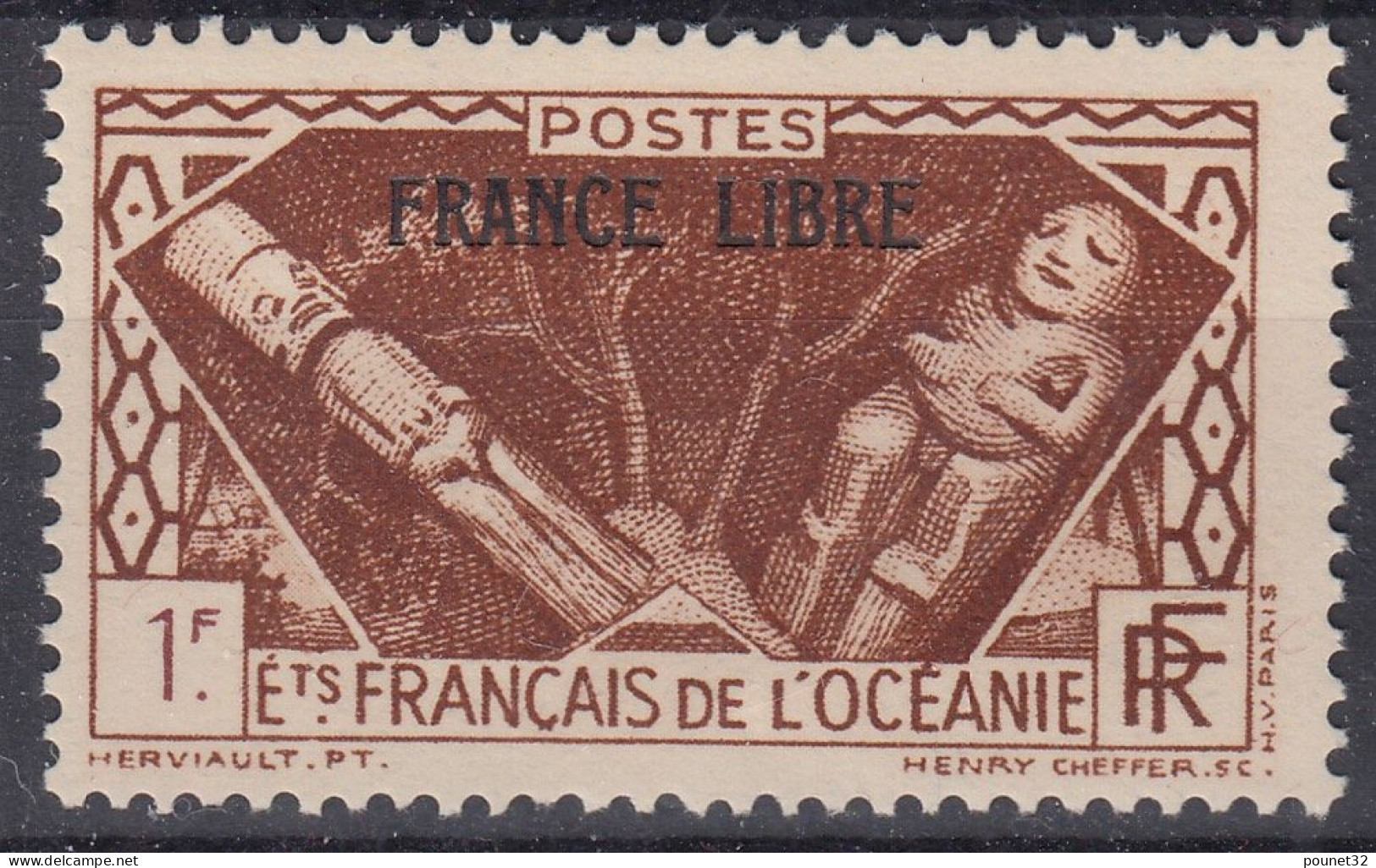 TIMBRE OCEANIE FRANCE LIBRE N° 144 NEUF GOMME COLONIALE SANS CHARNIERE - Unused Stamps
