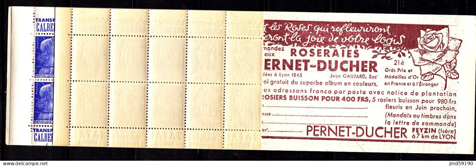 Carnet Complet ** 20 Timbres 20F Muller, 1011B-C5 Avec Pub CALBERSON, TV GRAMMONT, CALBERSON, SATAM - Unused Stamps