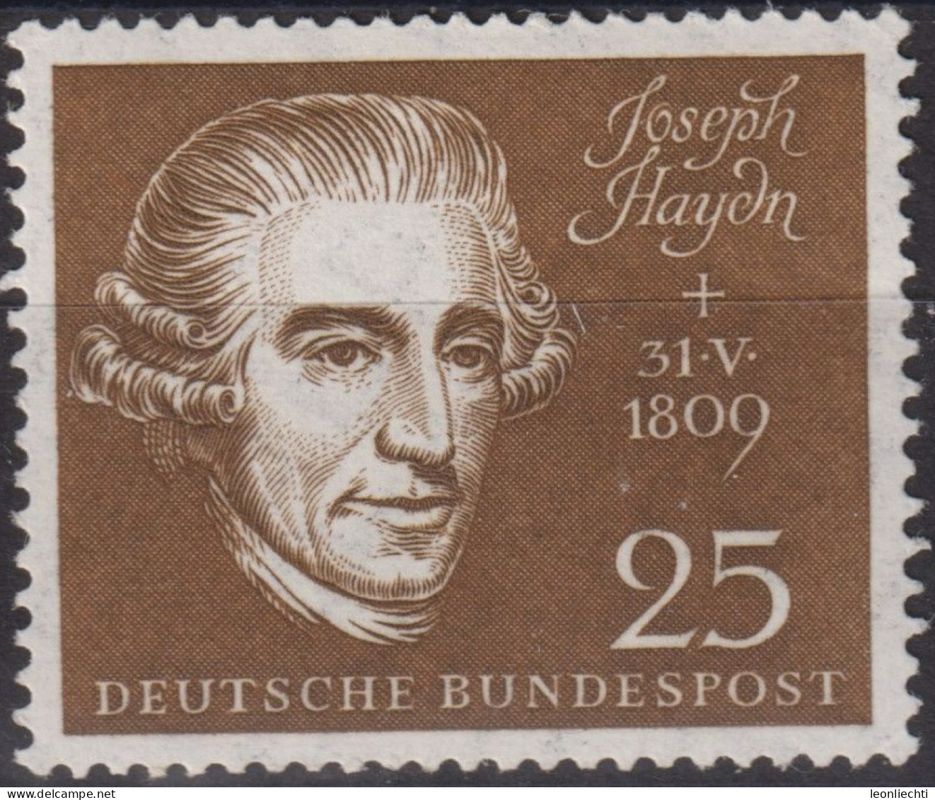 1959 BRD ** Mi:DE 318, Sn:DE 804d, Yt:DE 191, AFA:DE 1282, Un:DE 191, Joseph Haydn - Ungebraucht