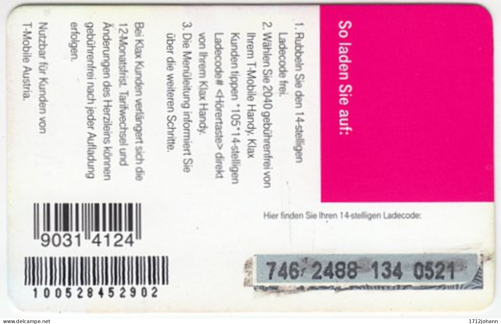 AUSTRIA N-252 Recharge T-Mobile - Used - Oesterreich