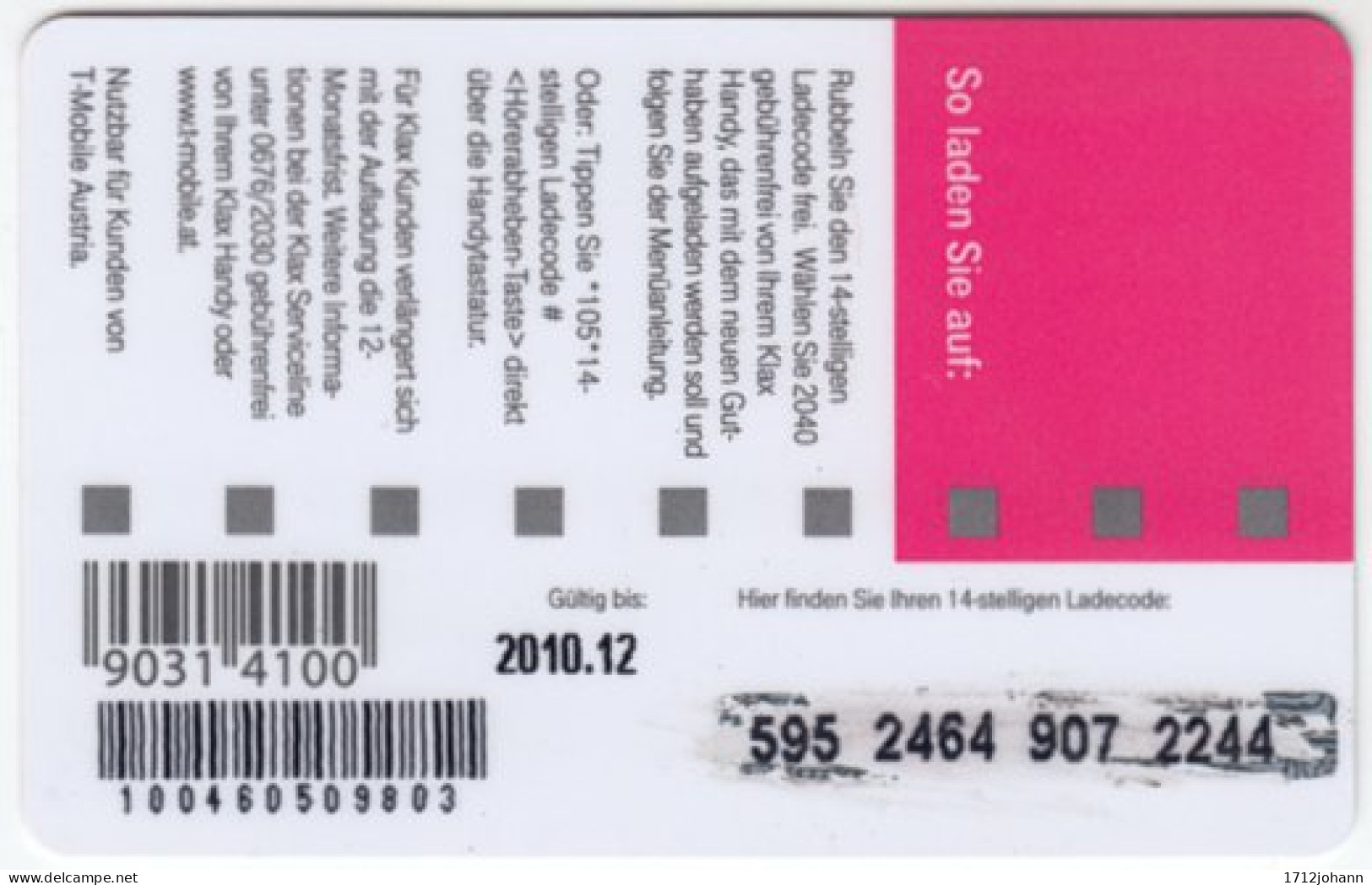 AUSTRIA N-271 Recharge T-Mobile - Leisure, Snowboarding - Used - Oesterreich