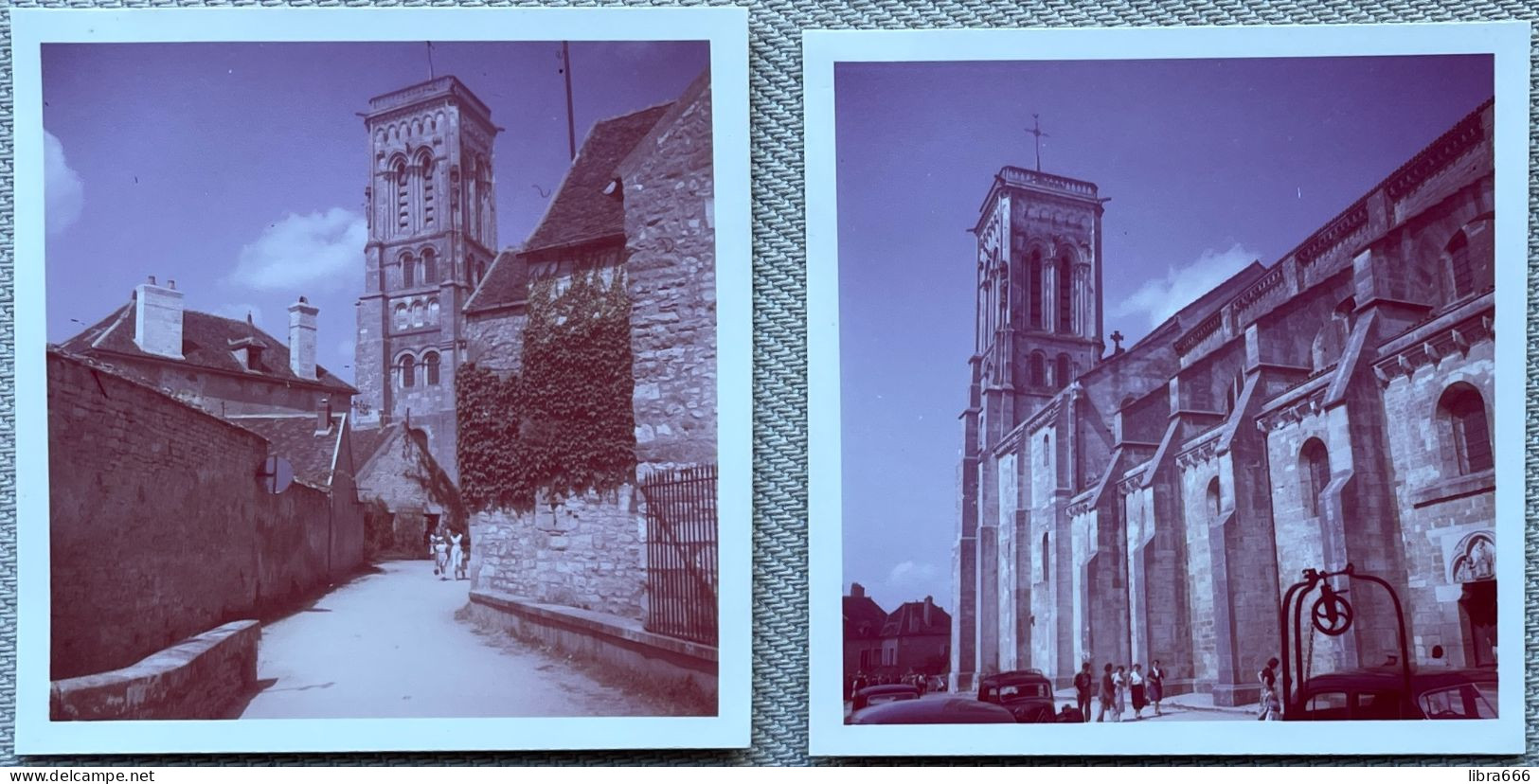 (2 X) - Photo Originale - VÉZELAY (France) Basilique Sainte-Marie-Madeleine - 6 X 6 Cm. - Lugares
