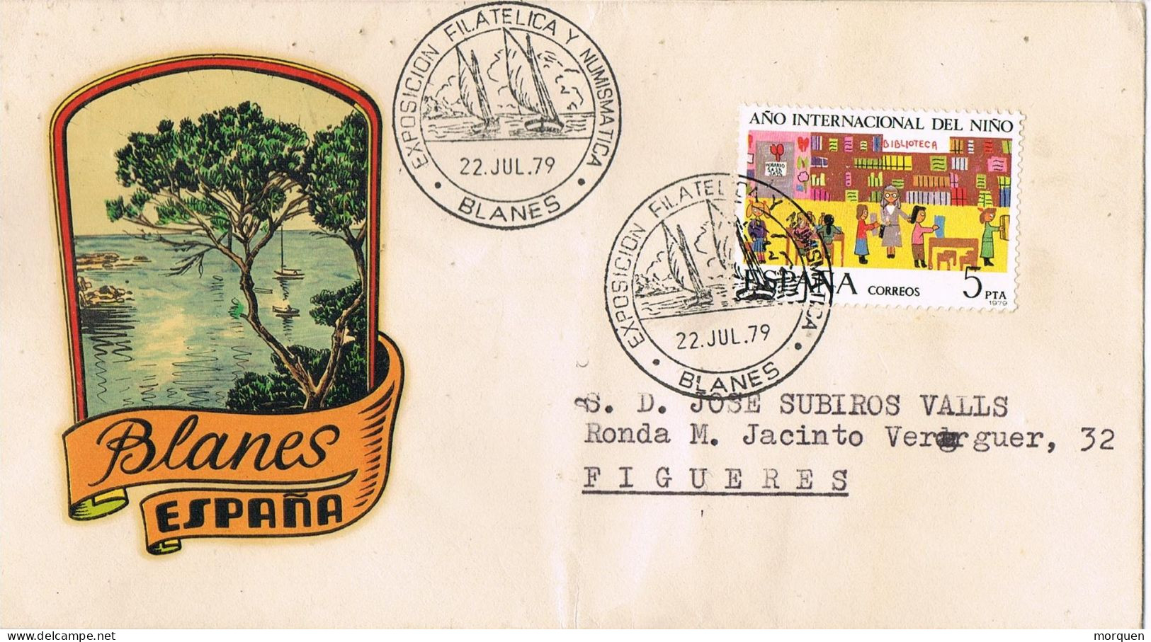 54531. Carta BLANES (Gerona) 1979. Costa Brava, Barcos - Brieven En Documenten