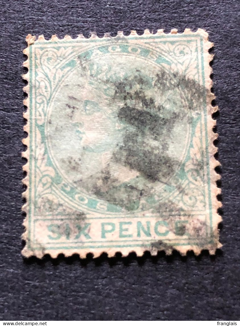 LAGOS  SG 15  6d Green Wmk CC - Nigeria (...-1960)