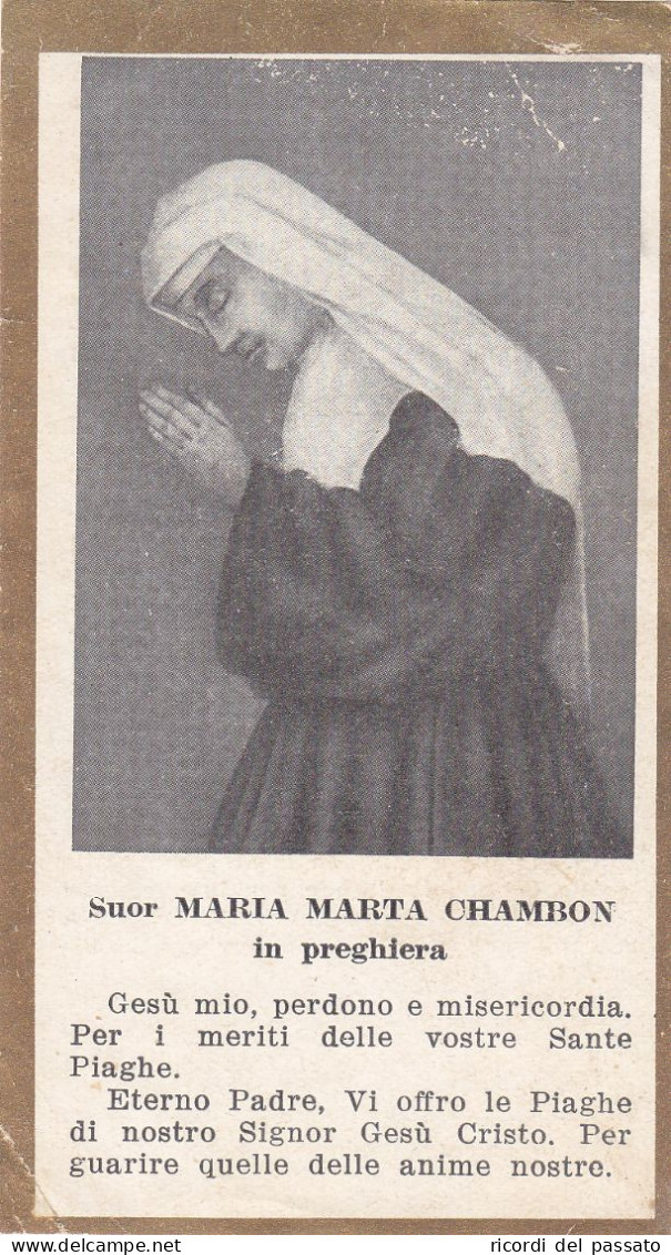 Santino Suor Maria Marta Chambon In Preghiera - Santini