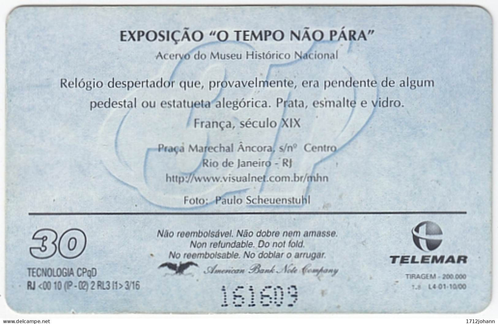 BRASIL O-459 Magnetic Telemar - Museum, Historic Watch - Used - Brésil