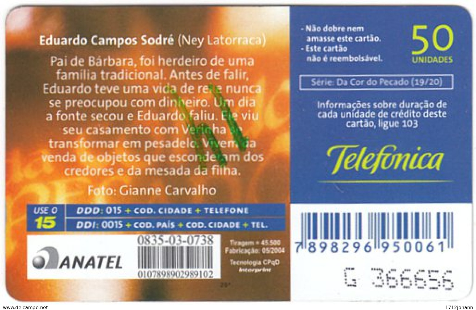 BRASIL U-112 Magnetic Telefonica - Television, Telenovela - Used - Brasilien
