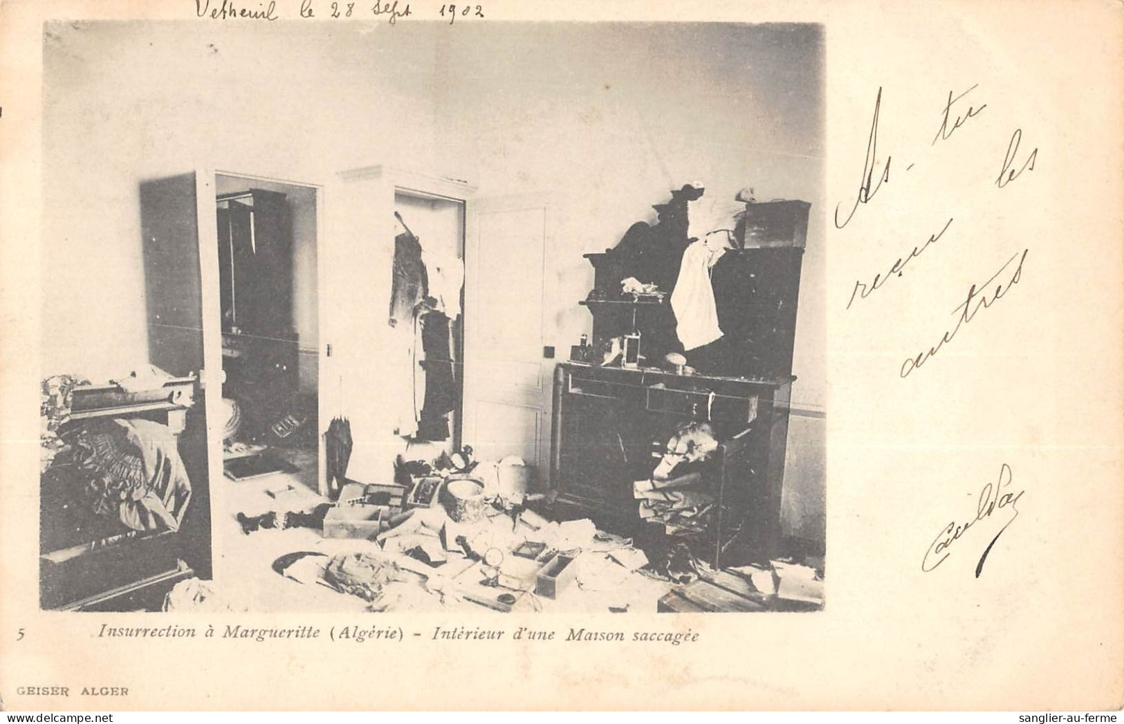 CPA ALGERIE / INSURRECTION A MARGUERITTE / INTERIEUR D'UNE MAISON SACCAGEE - Autres & Non Classés