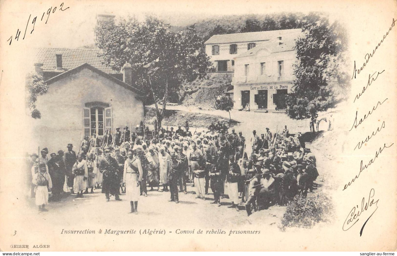 CPA ALGERIE / INSURRECTION A MARGUERITTE / CONVOI DE REBELLES PRISONNIERS - Altri & Non Classificati