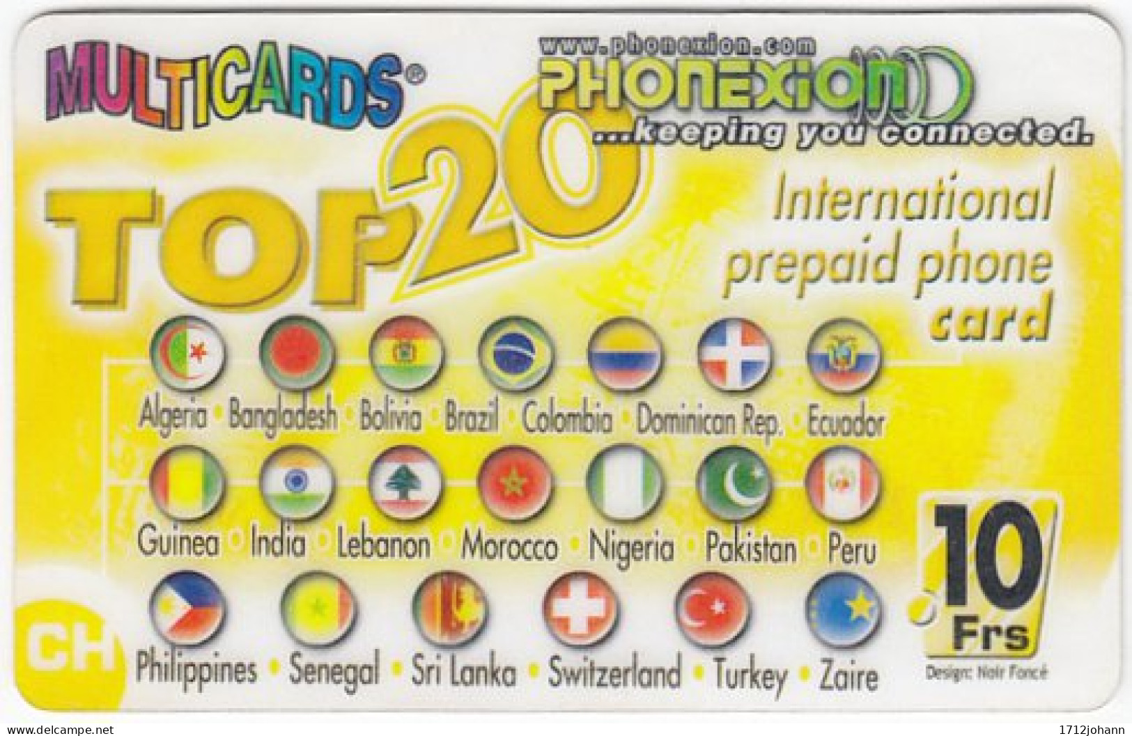 SWITZERLAND E-640 Prepaid Multicards - Flags Of Different Nations - Used - Switzerland