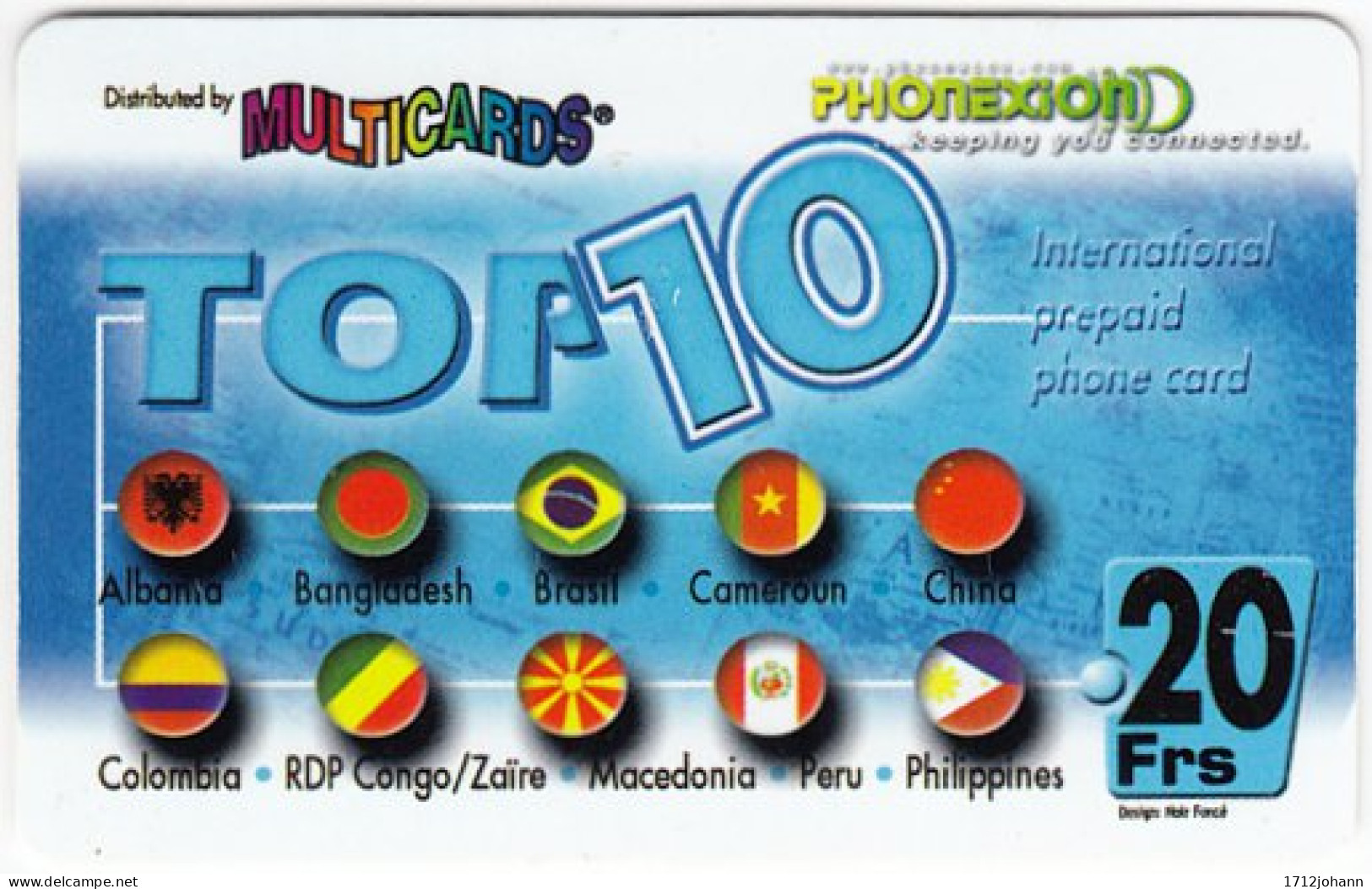SWITZERLAND E-656 Prepaid Multicards - Flags Of Different Nations - Used - Switzerland