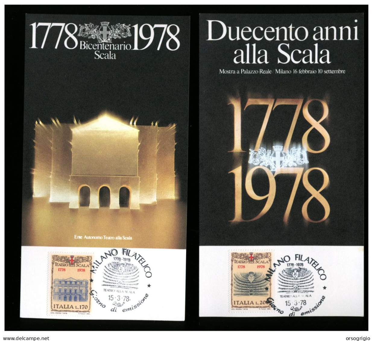 ITALIA - MILANO - 1978 - BICENTENARIO TEATRO ALLA SCALA - Théâtre