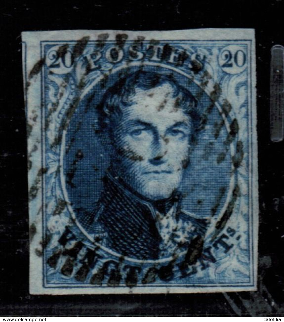 COB 4, Bleu, Papier Mince, 4 Marges, Obliteration Aureolee, Un Voisin, VAL COB 70 EUR - 1849-1850 Medaillen (3/5)