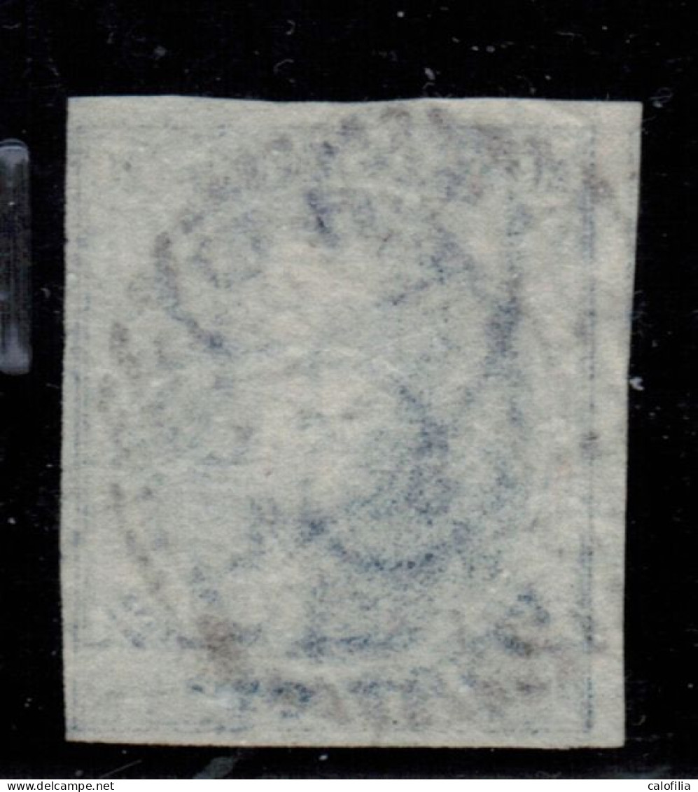 COB 4, Bleu, Papier Mince, 4 Marges, Obliteration Aureolee, Un Voisin, VAL COB 70 EUR - 1849-1850 Médaillons (3/5)