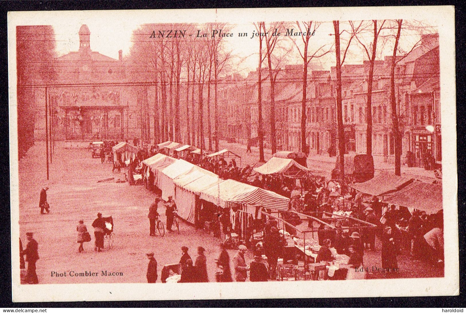 CPA 59 - ANZIN - LA PLACE UN JOUR DE MARCHE - Anzin