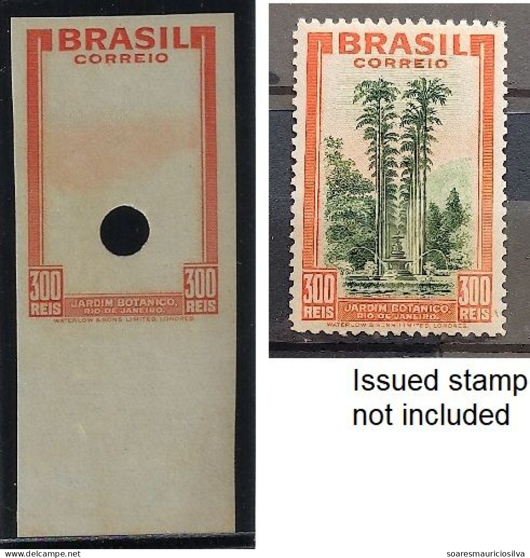 Brazil 1937 Proof Of Commemorative Stamp Tourist Advertising Botanical Gardens In Rio De Janeiro - Nuevos