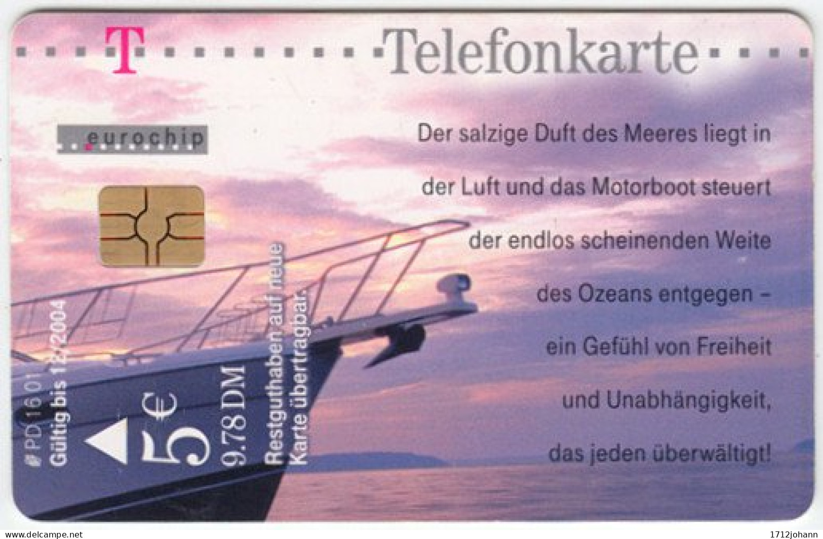 GERMANY PD-Serie A-330 - 16.01 (3112) - Traffic, Boat - Used - P & PD-Series: Schalterkarten Der Dt. Telekom