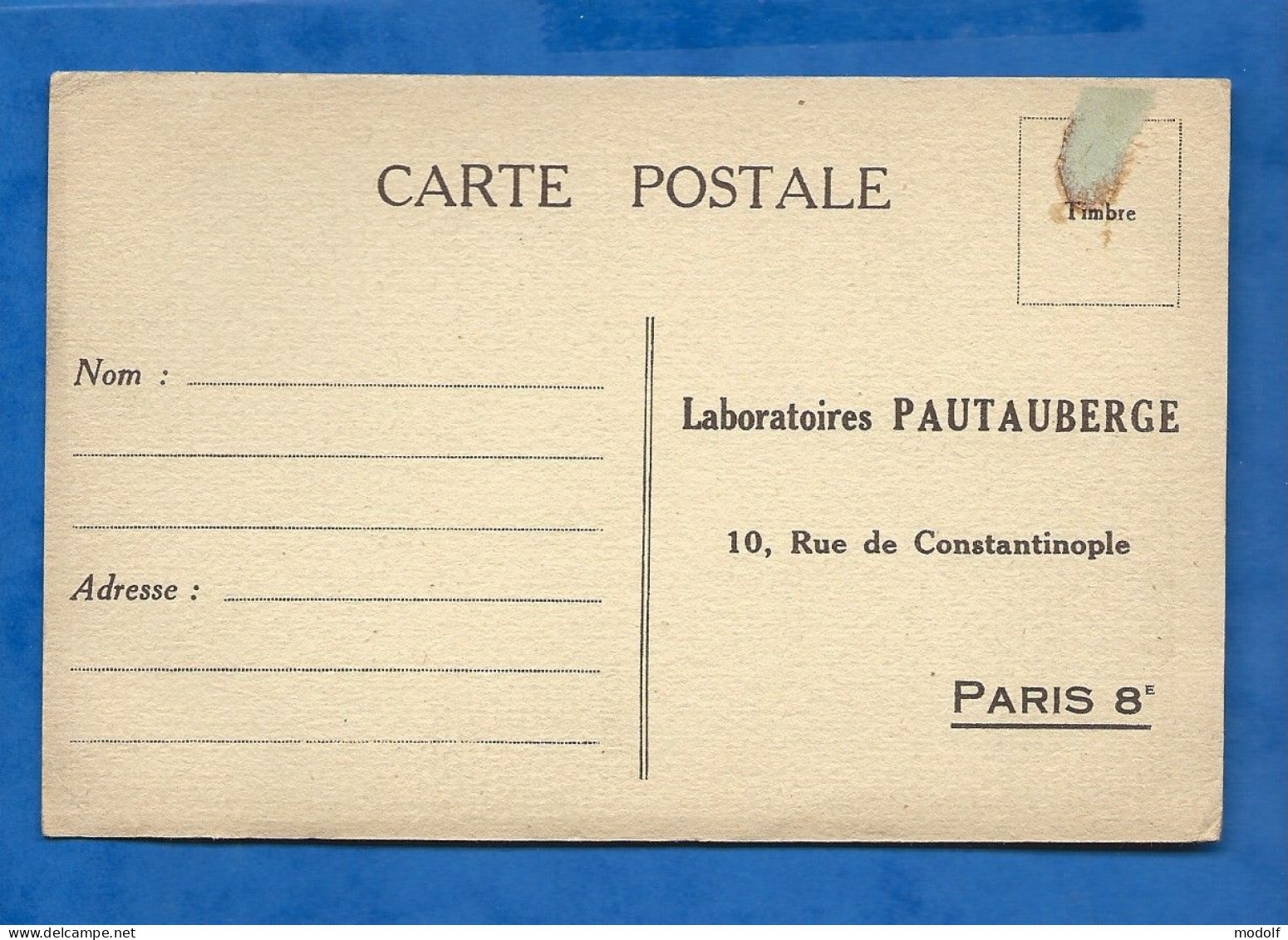 CPA - 75 - Paris - Carte Publicitaire Laboratoires Pautauberge - Tour Eiffel - Non Circulée - Tour Eiffel