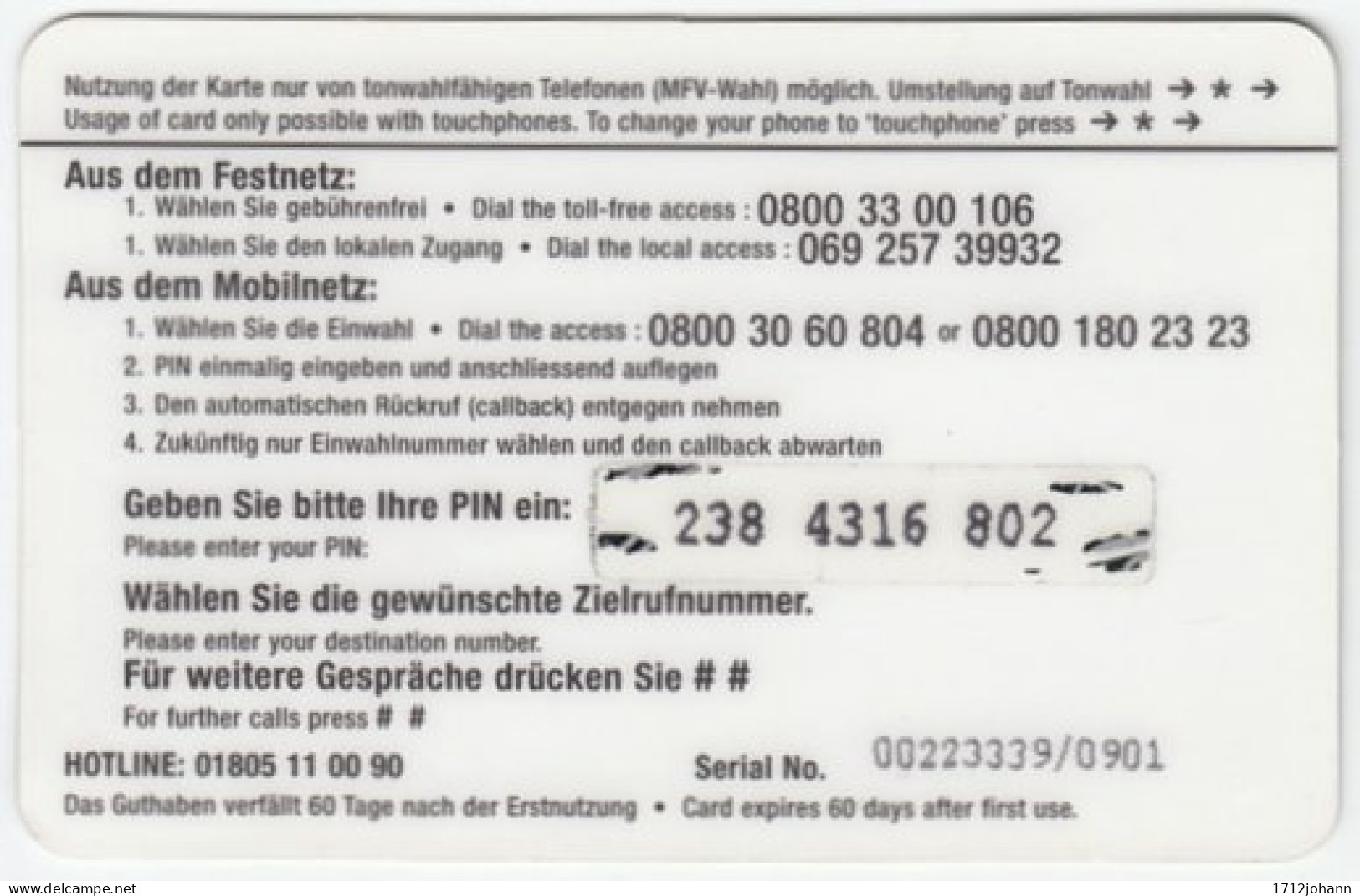 GERMANY Prepaid A-895 - NewGalaxy - Used - GSM, Voorafbetaald & Herlaadbare Kaarten